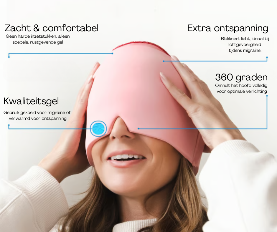 Migraine Masker – Directe Verlichting bij Hoofdpijn & Migraine | Koud & Warm Gebruik